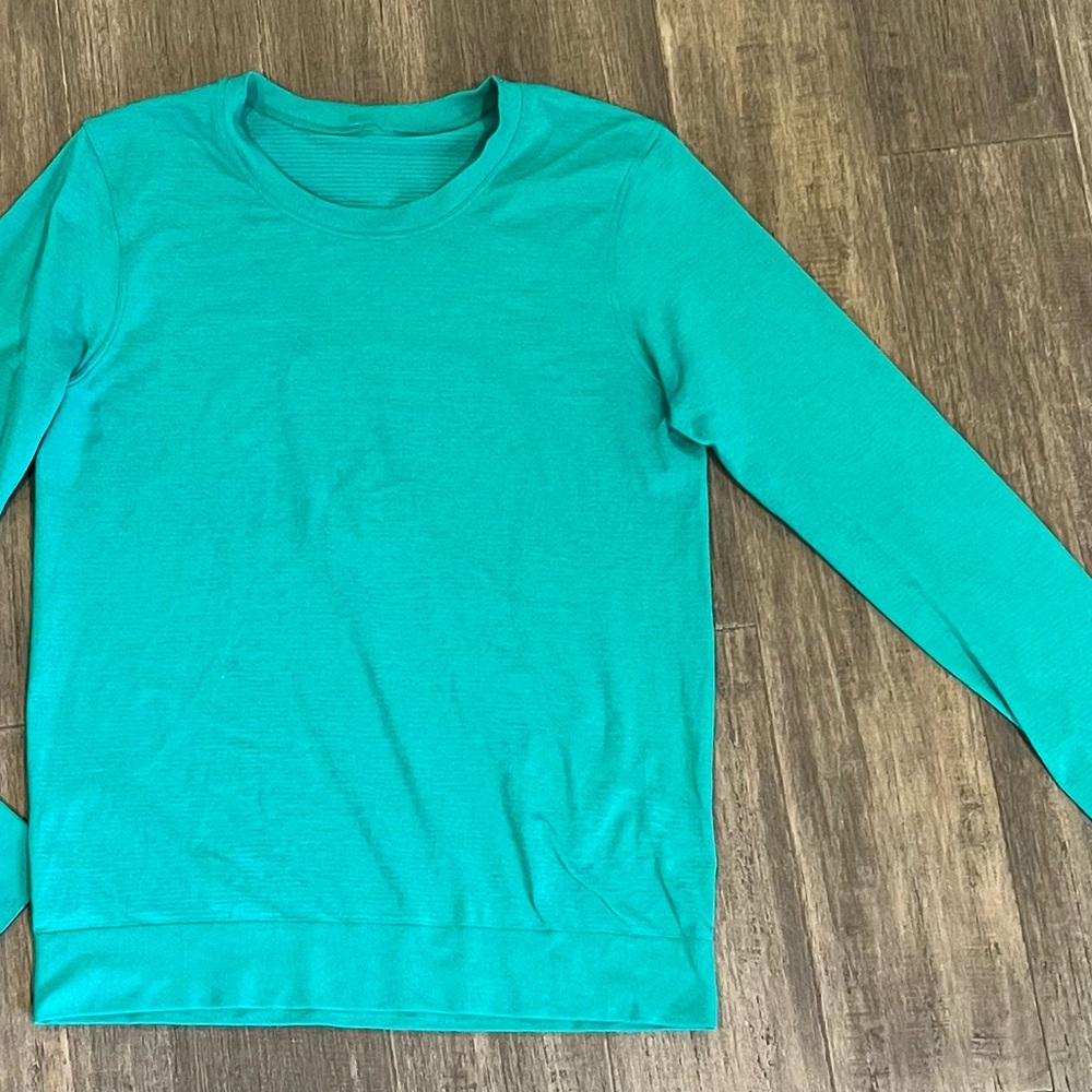 swiftly relaxed long sleeve shirt hip length kelly green